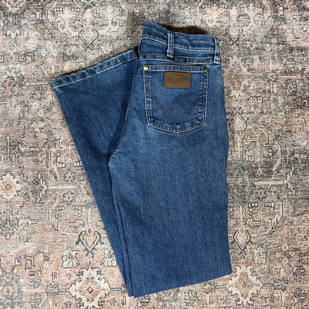 Wrangler 30MAVVS Cowboy Cut Slim Fit Jeans Mens 30x34 Blue Stretch Denim